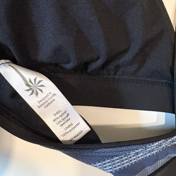 Athleta Navy and Charcoal Striped Bikini Top - Picture 2 of 4